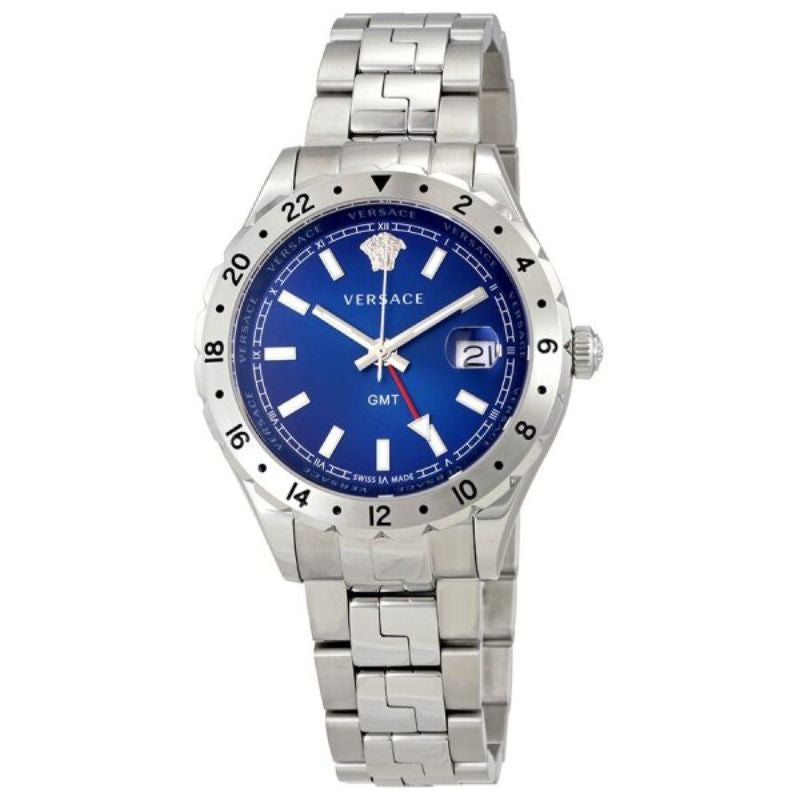 Versace V11010015 Hellenyium GMT Men’s Watch – Luxury Swiss Timepiece with Stainless Steel Design